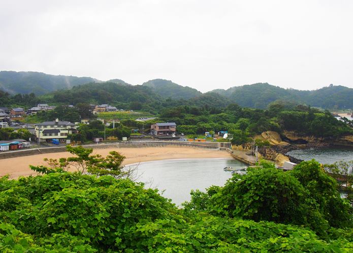 稲ヶ﨑公園からみた月浜海岸