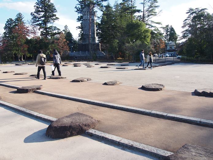 仙台城本丸大広間跡　遺構表示