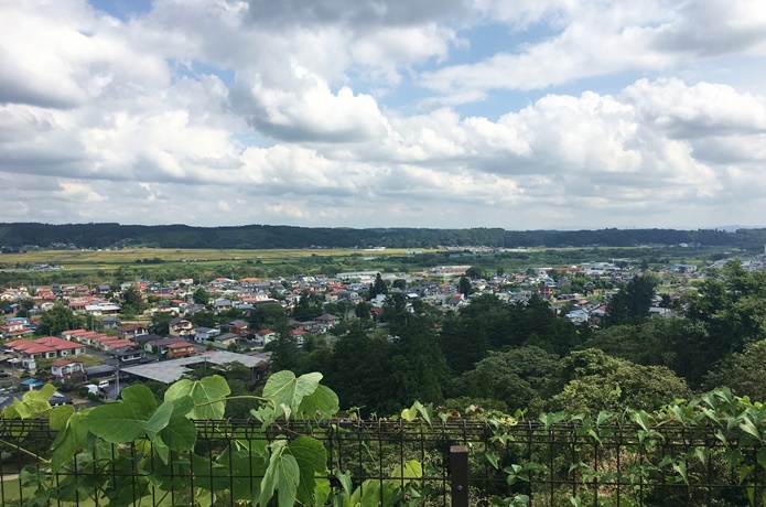 岩出山城からみる市街地