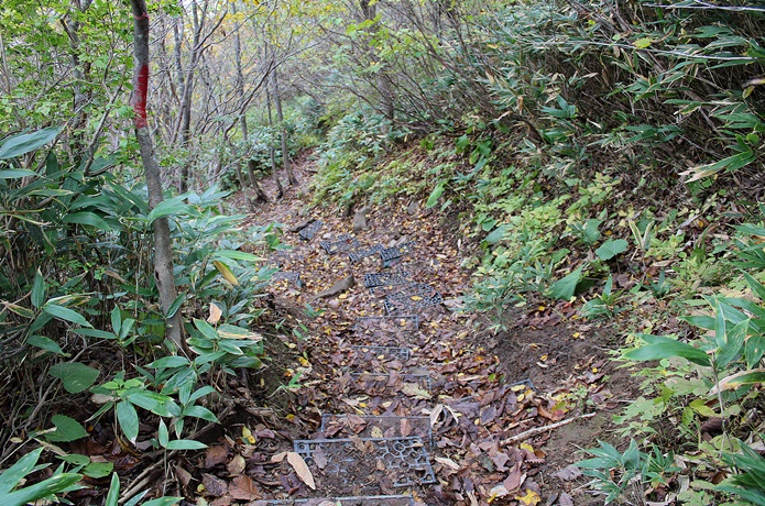 泉ヶ岳　滑走コース　階段