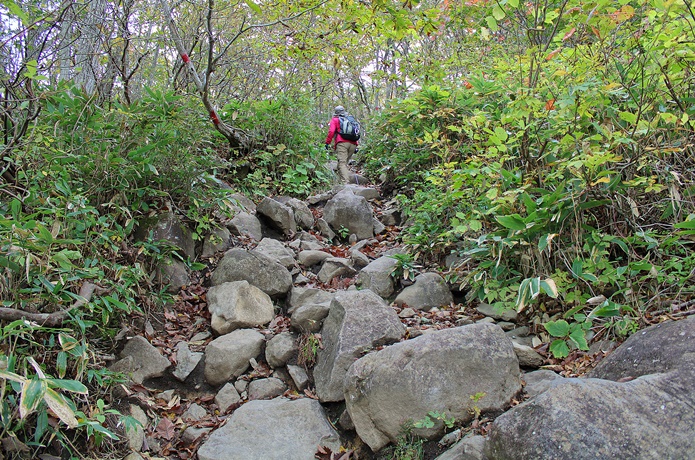 泉ヶ岳　水神コース　登山者