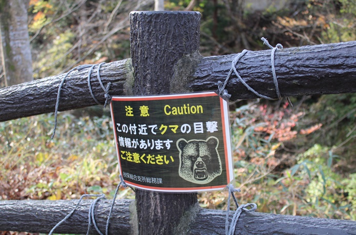 磊々峡　熊注意