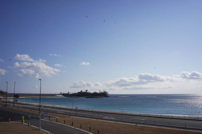 大谷海岸道の駅　展望デッキからの景色