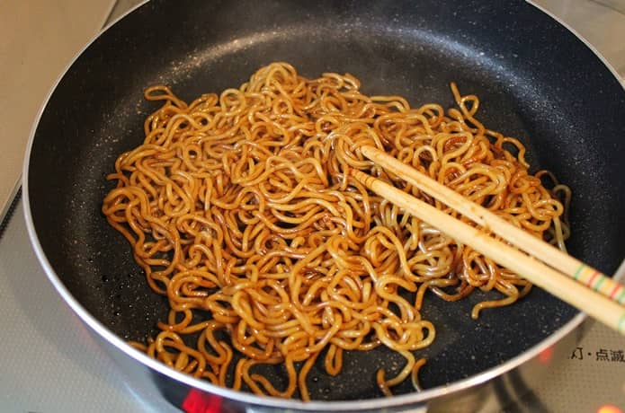 ソースが絡まった伊達焼きそば