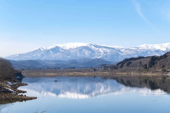 釜房湖からの蔵王連峰