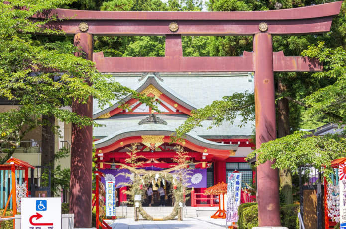 宮城縣護國神社と鳥居の風景