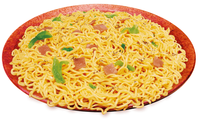 仙台牛タン風味塩焼きそばを盛り付けた写真